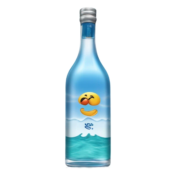 Tito’s vodka bottle on the ocean sticker