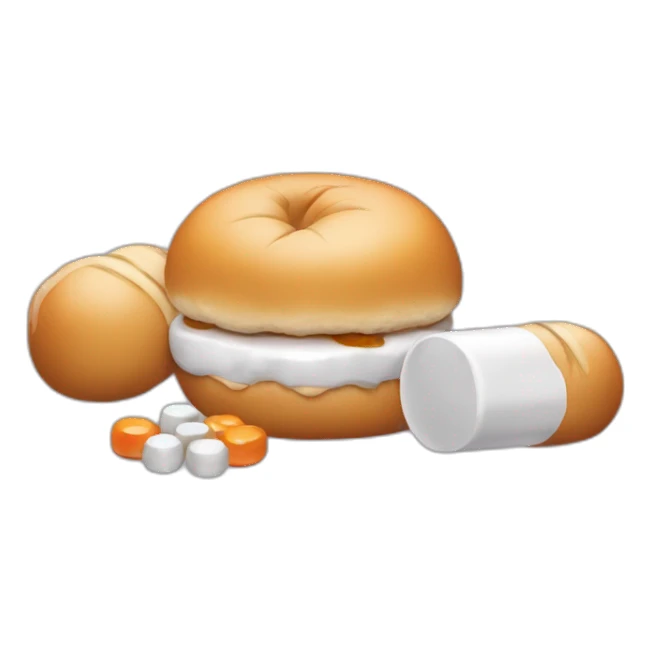 The bun takes pills sticker