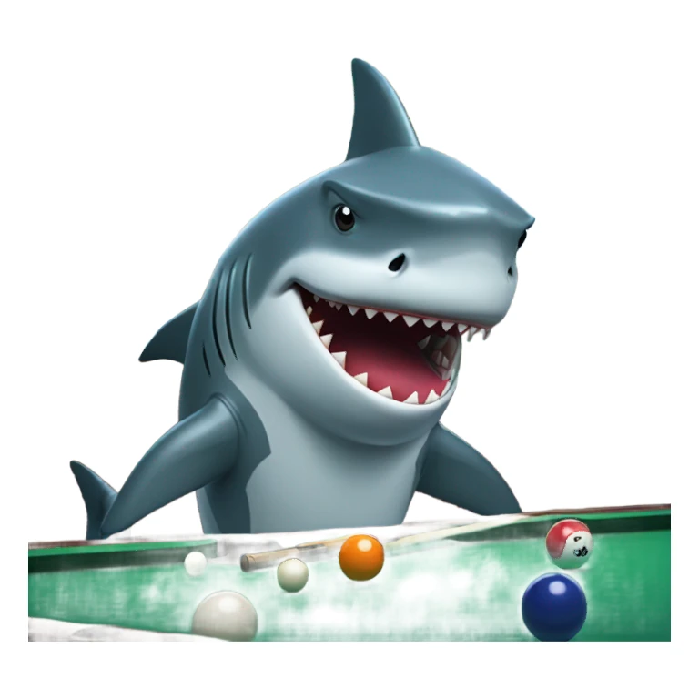 Shark playing pool  sticker