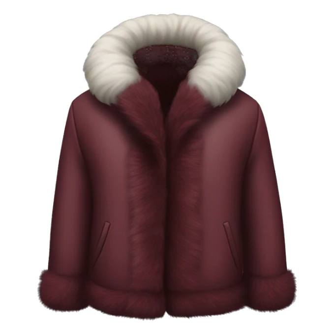 Burgundy fur jacket sticker
