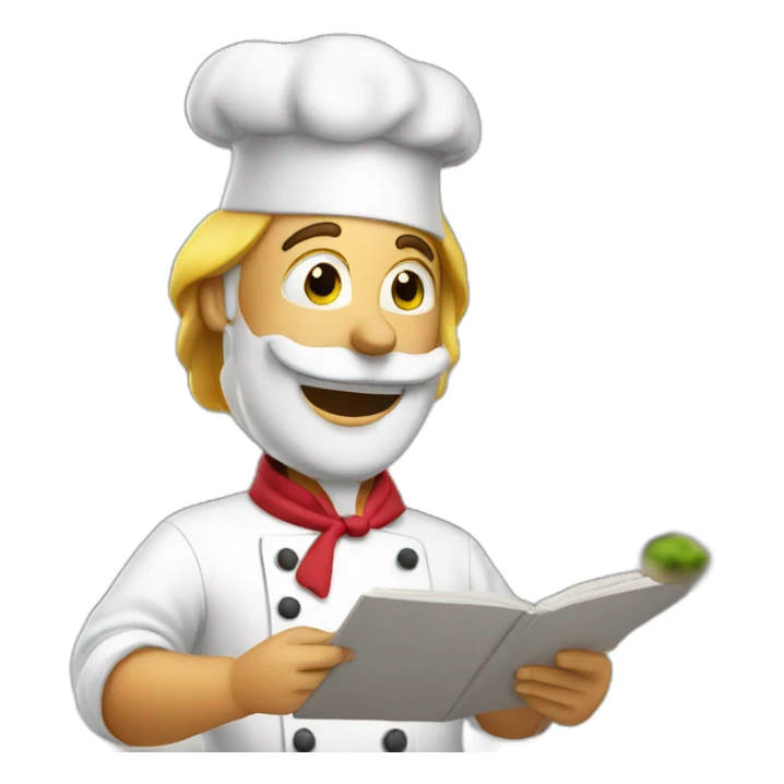 chef reading recipe sticker
