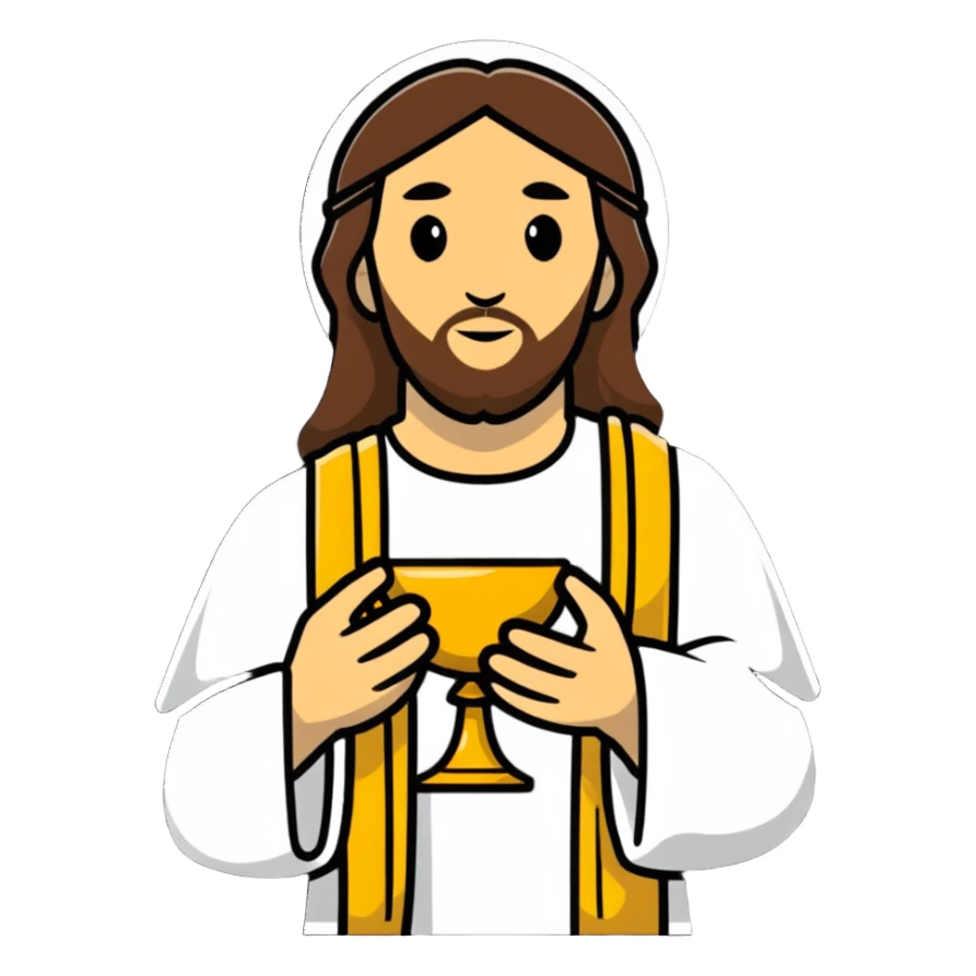Jesus with the Eucharist at Mass sticker