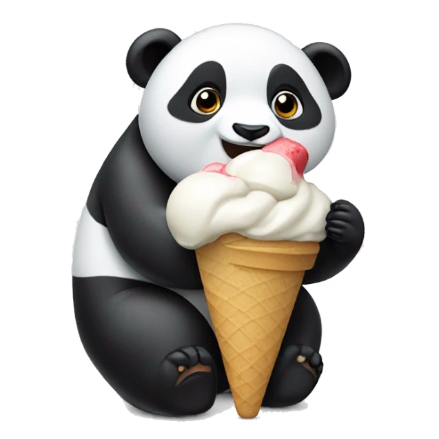 Panda eating ice cream sticker