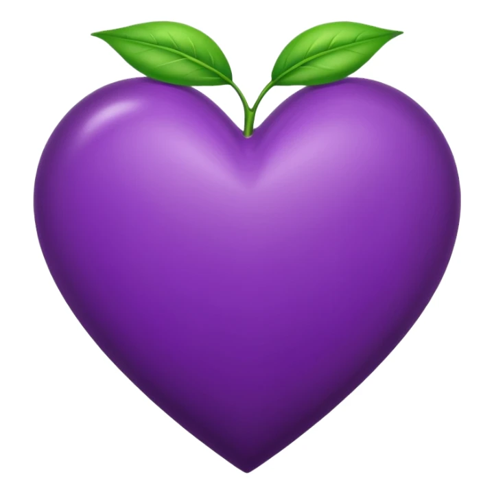 purple heart with a leaf sticker