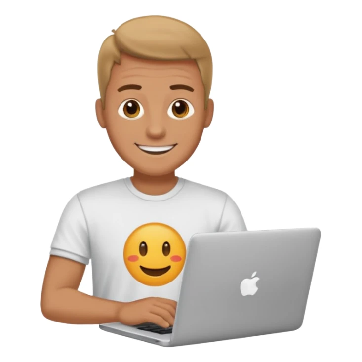 happy man on laptop sticker