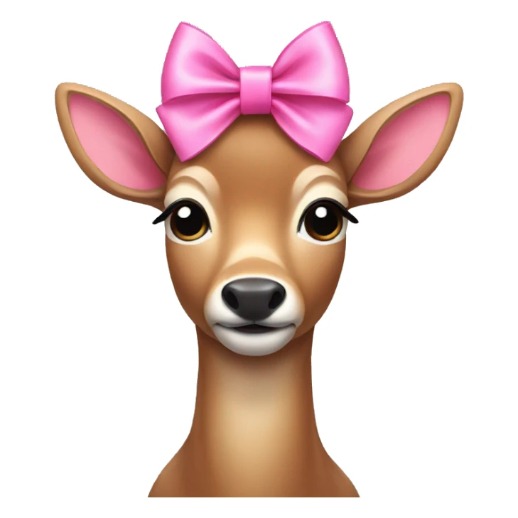 deer wearing a pink bow  sticker