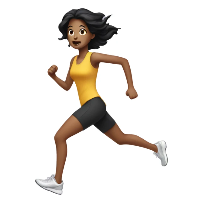 Running lady with black hair sticker