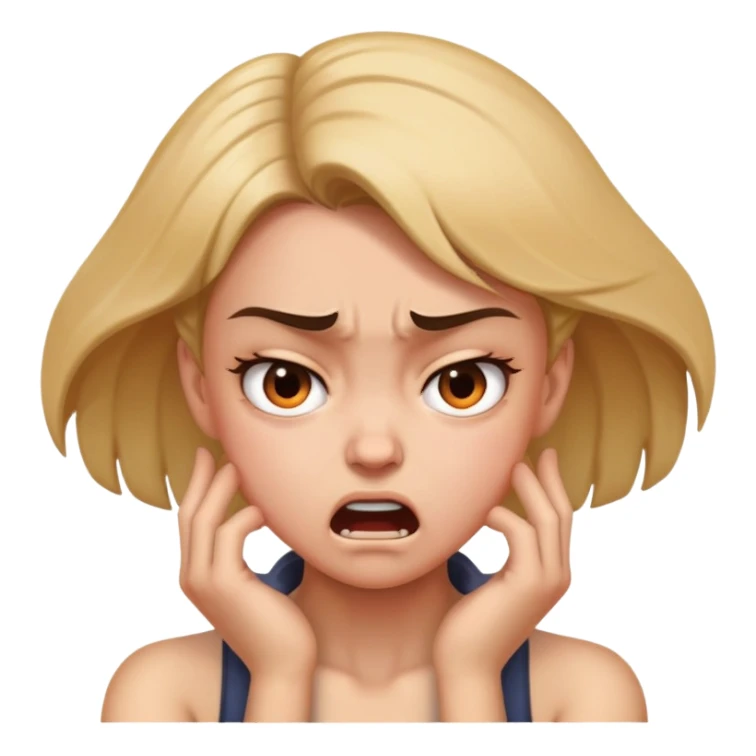 Girl with hands on neck angry sticker