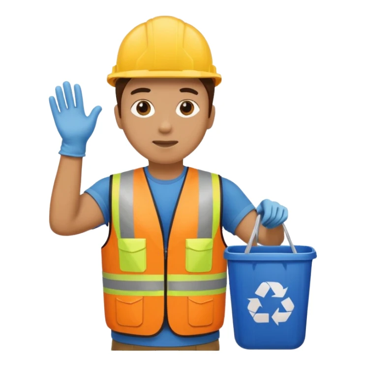 Waste Management, safety vest, trash picker sticker