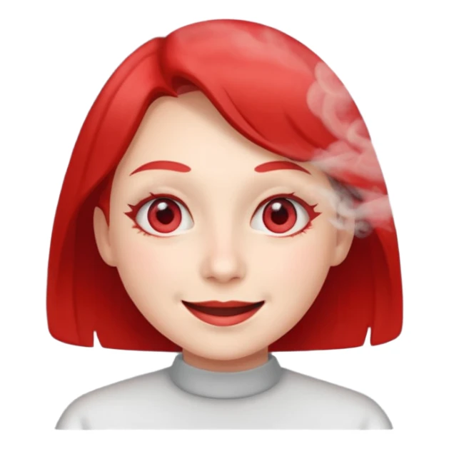 smiling through smoke red squinty eyes sticker