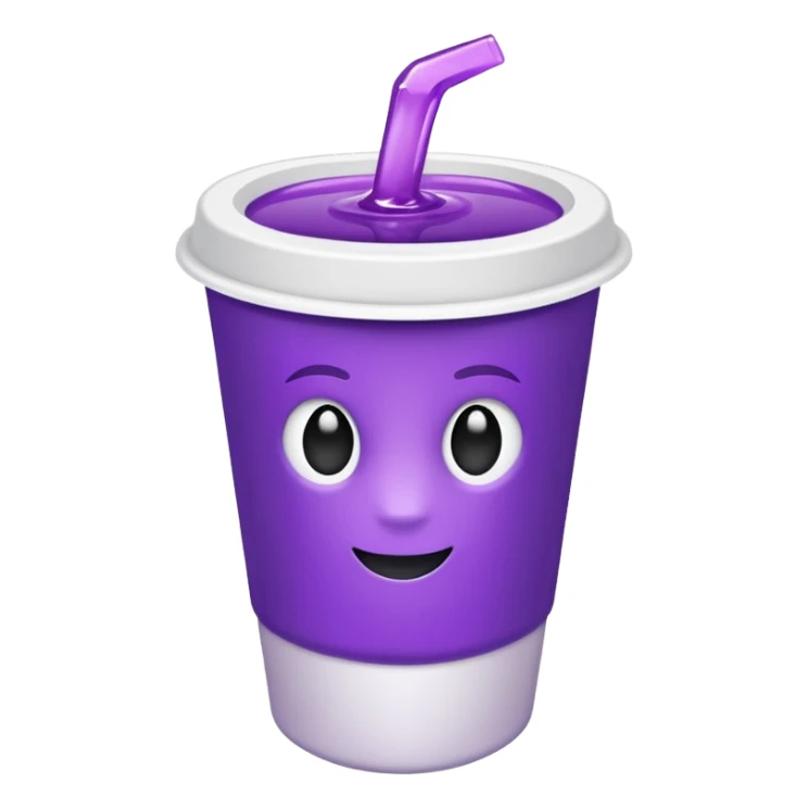 ios styrofoam cup with purple liquid inside (no straw) sticker