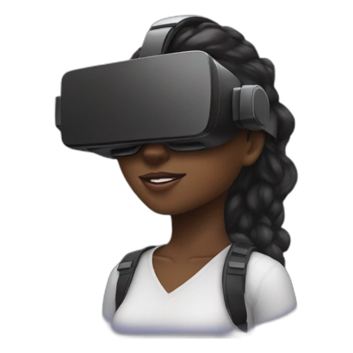 black girl with VR headset sticker