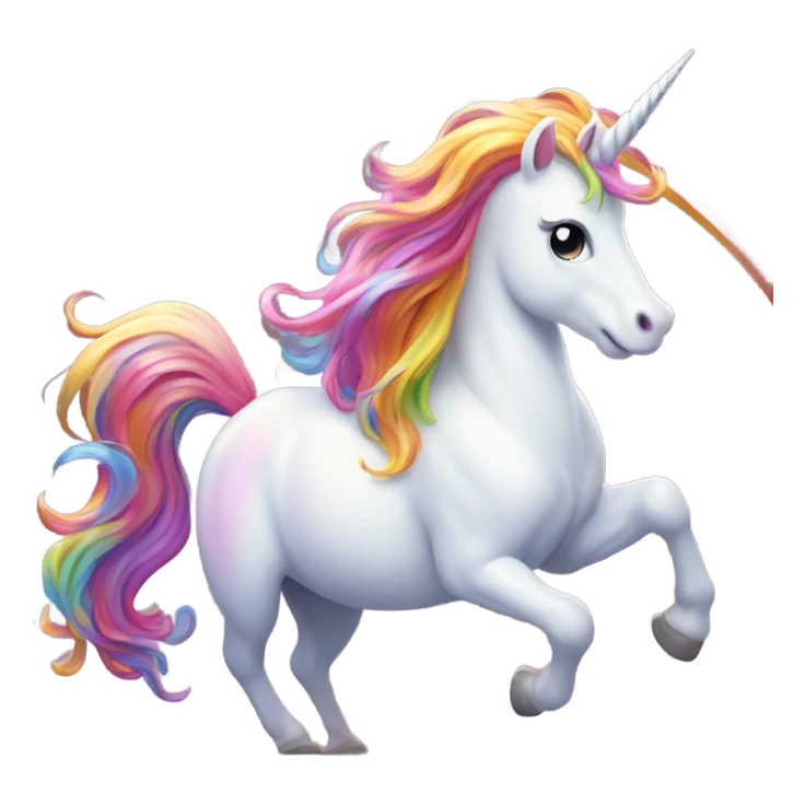 A unicorn pooping out a rainbow sticker