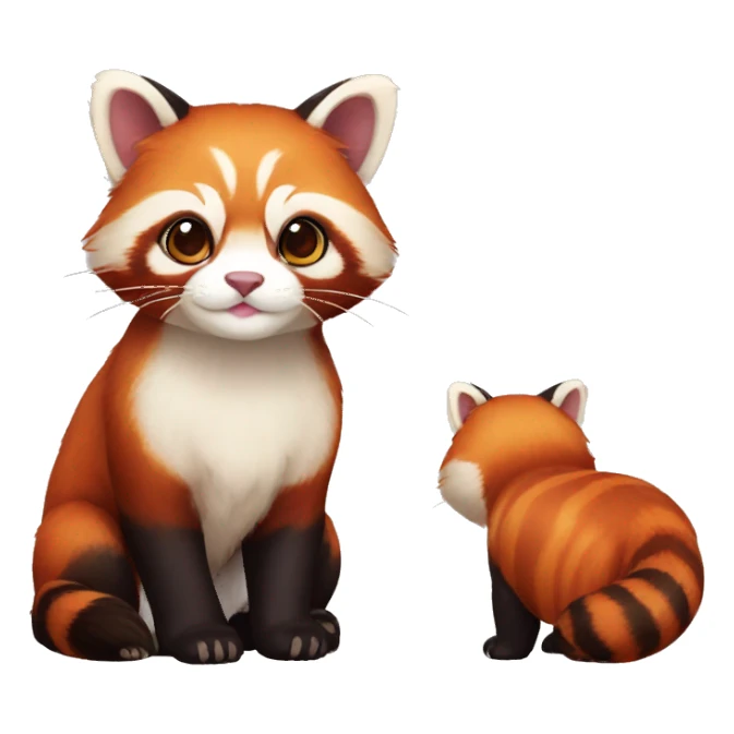 Cute Adorable Red Panda Cat hybrid full body sticker