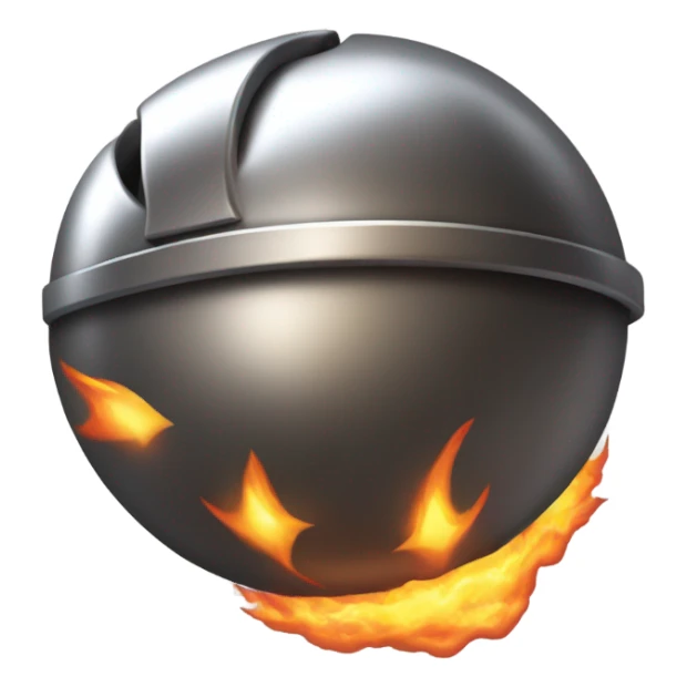 Metal Kirby ball with thrust flame back sticker