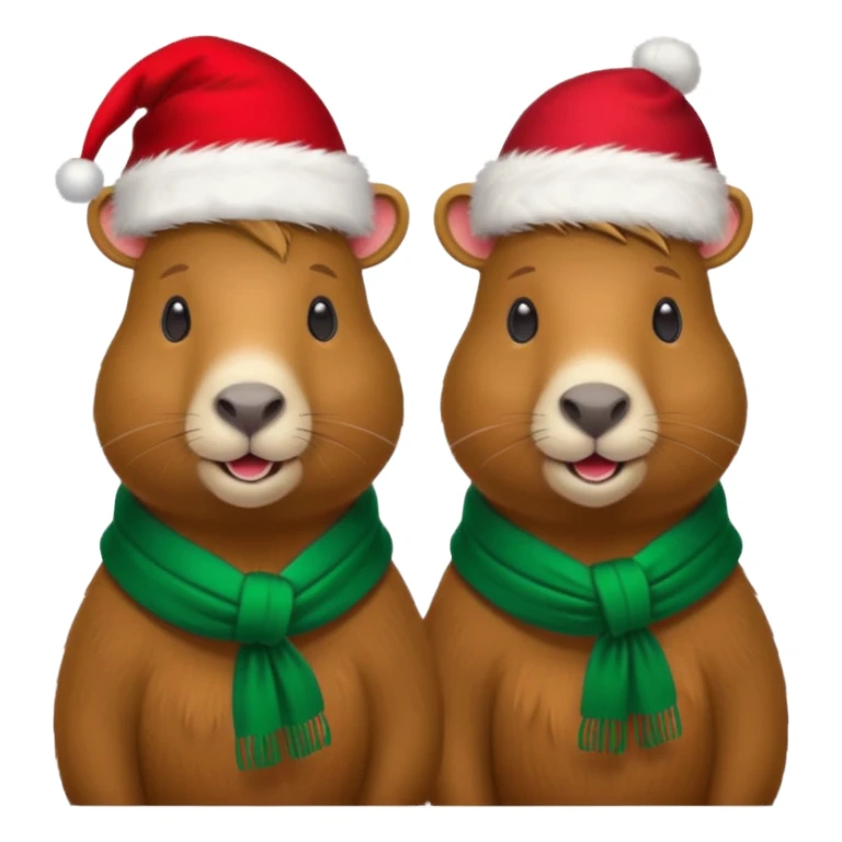  capybaras with christmas atire  sticker