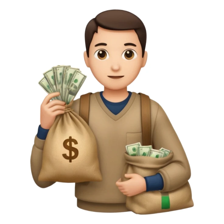 Ladro con sacco di soldi sticker