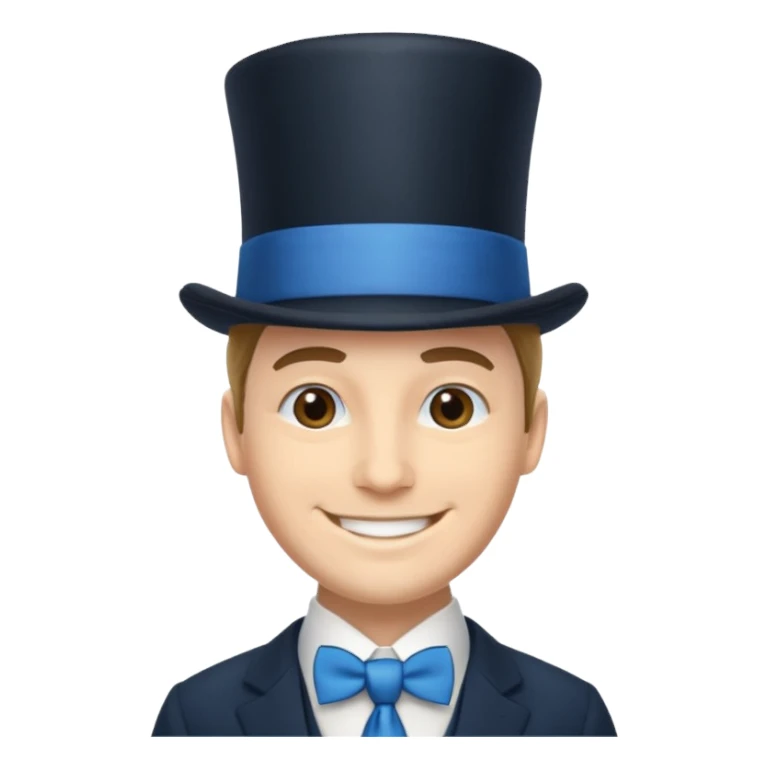 Man in top hat & long blue tie sticker