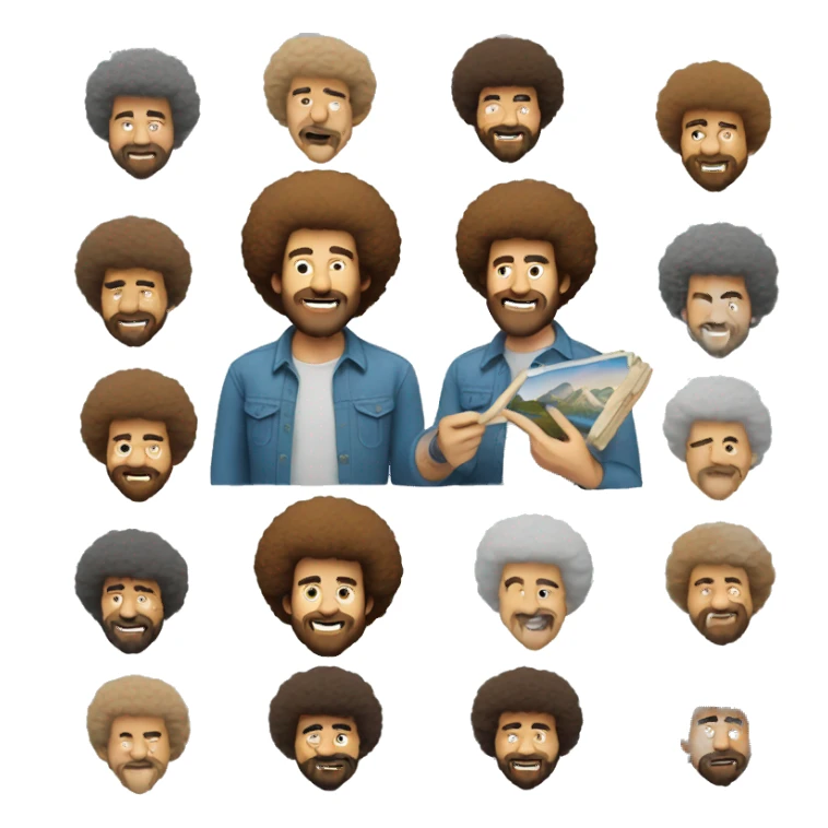 Bob Ross painting sticker