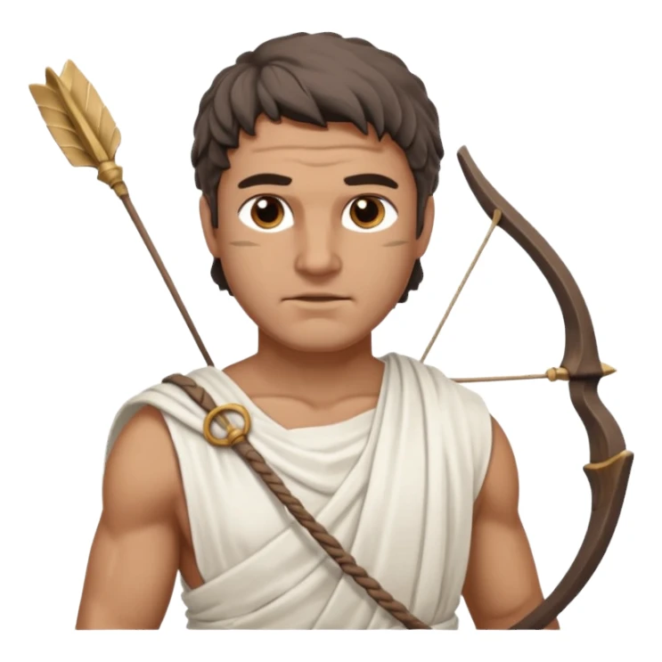 ancient greek man with bow sticker