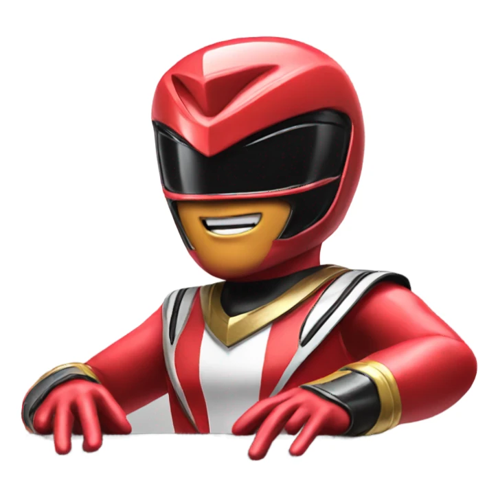 Red power ranger playing piano sticker