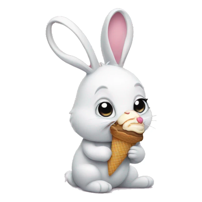 Bunny with ice cream sticker