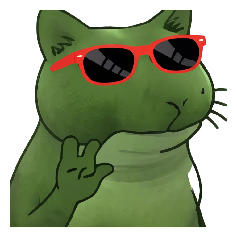 Cat with sunglasses sticker
