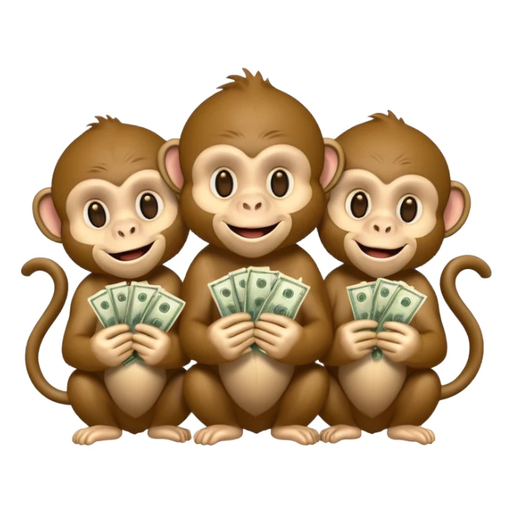 3 Monkeys with Money sticker