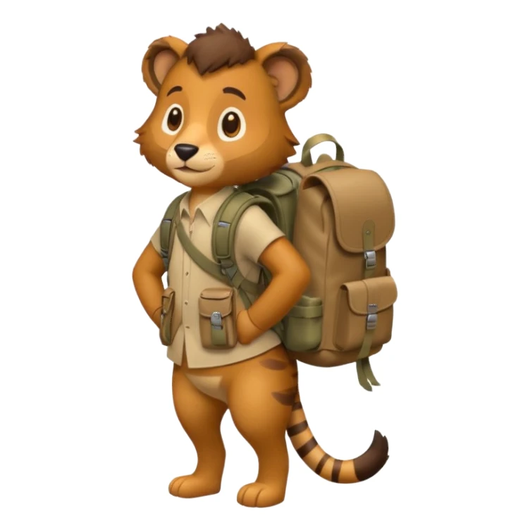  Safari Animal with Backpack  sticker