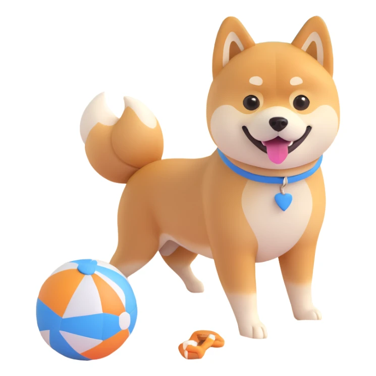 shiba inu at beach sticker