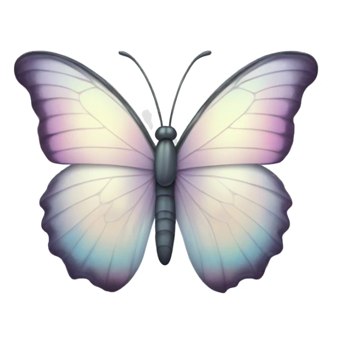 Pastel white iridescent butterfly sticker