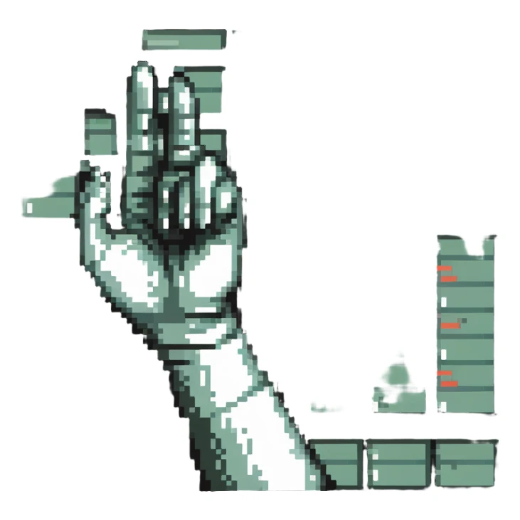 spreadsheet with a hand making the rock on gesture sticker