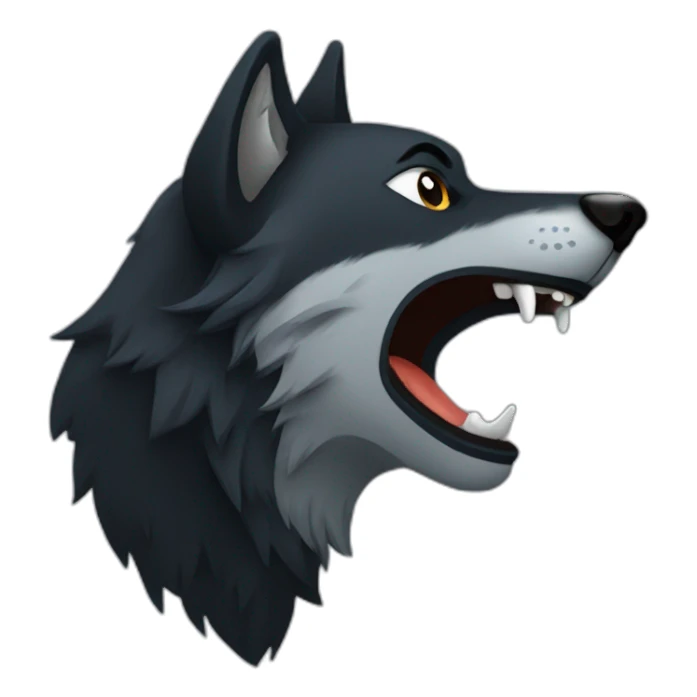 Black wolf howling  sticker
