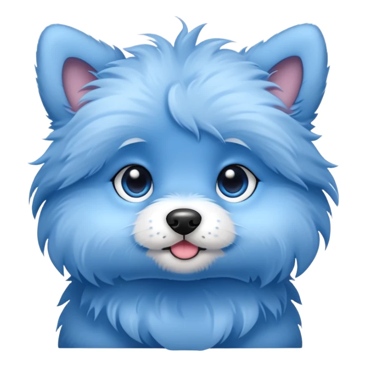 Small fluffy blue puppy  sticker