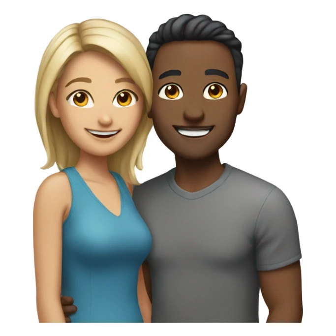 mixed couple smiling sticker