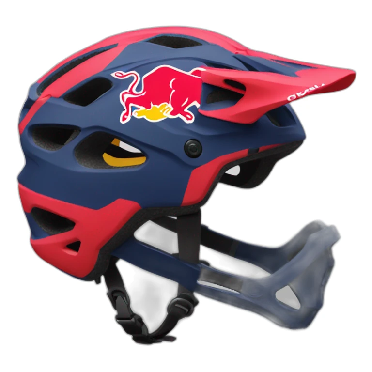 mountain biker red bull helmet head sticker