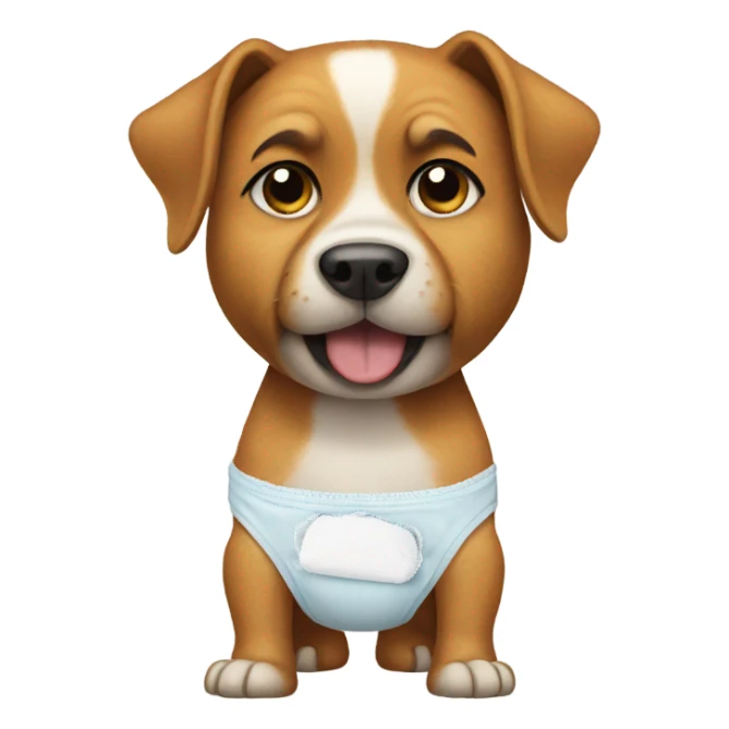 Dog wearing a diaper  sticker