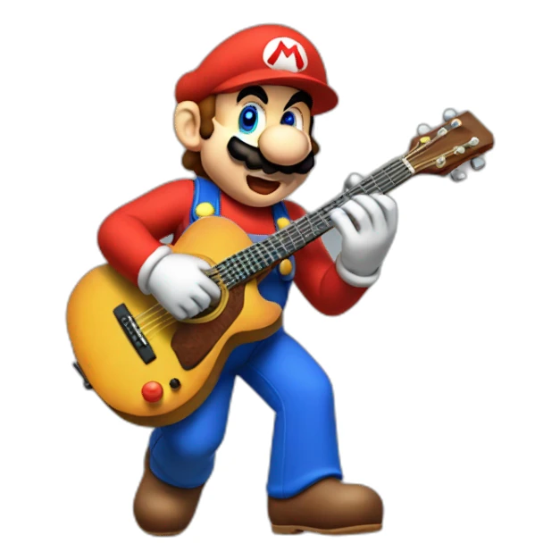Super Mario playing guitar sticker