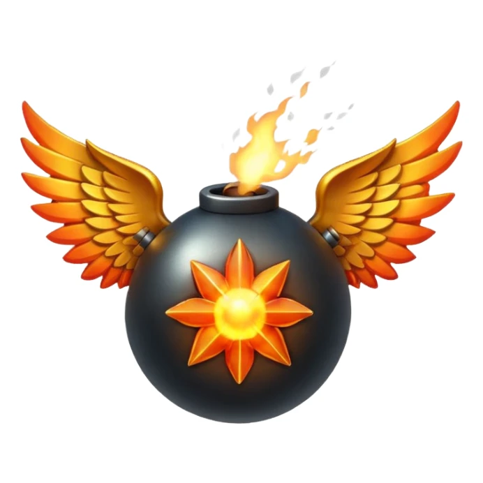  Lit Bomb with wings sticker