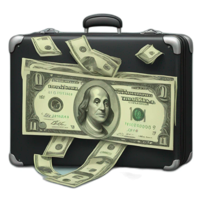 money from a black suitcase sticker