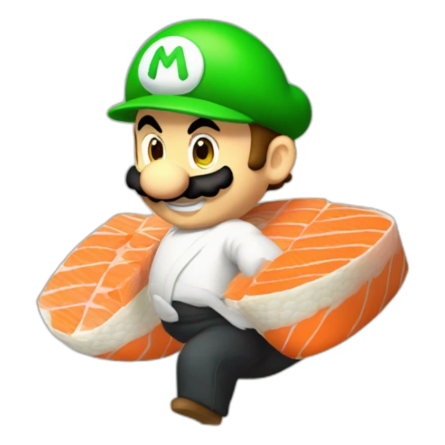 sushi-mario-luigi-jump sticker