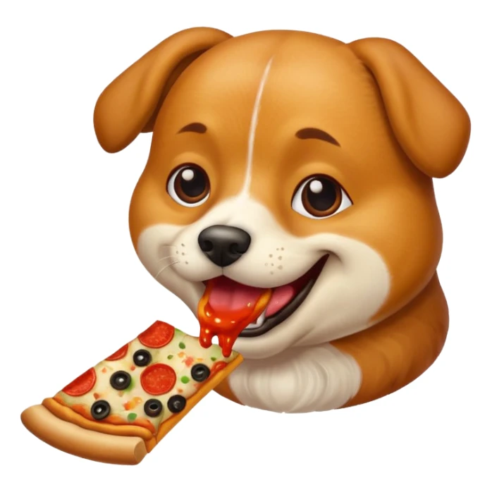 Dog eating pizza sticker