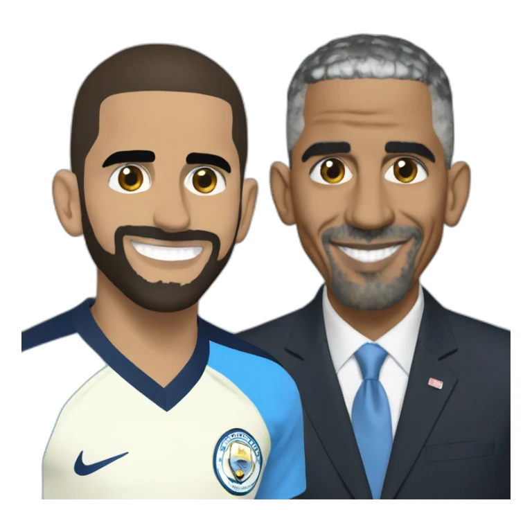 Obama and riyad mahrez sticker
