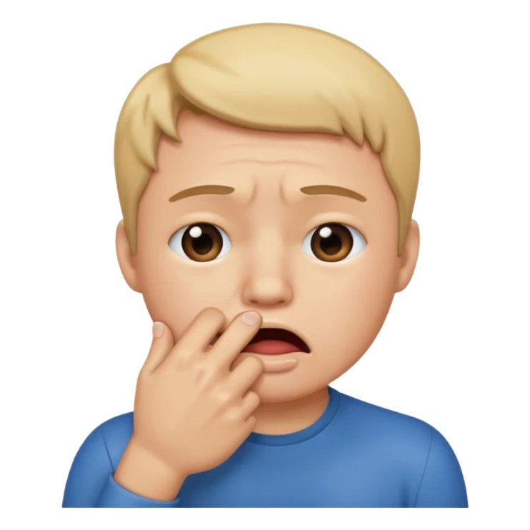 Crying with hand over mouth in a fist  sticker