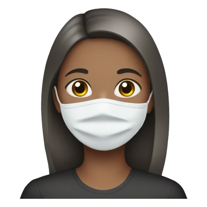 Girl wearing face mask sticker