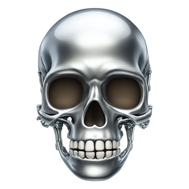 skeleton made out of chrome sticker