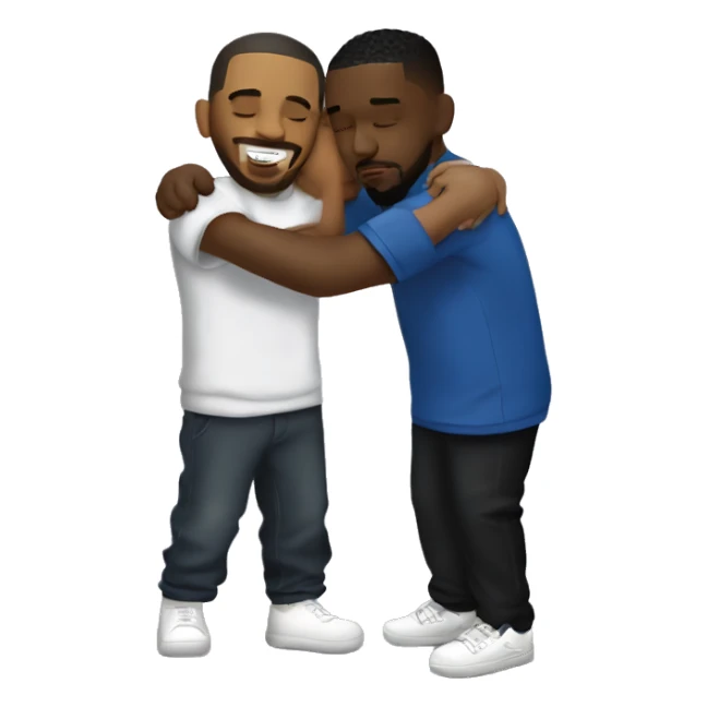 kendrick lamar, drake, and j cole hugging sticker