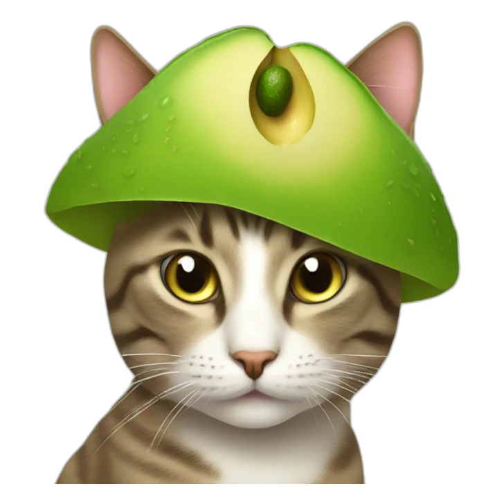 cat with avocado hat sticker