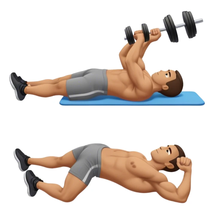 lying down man weighted glute bridges sticker