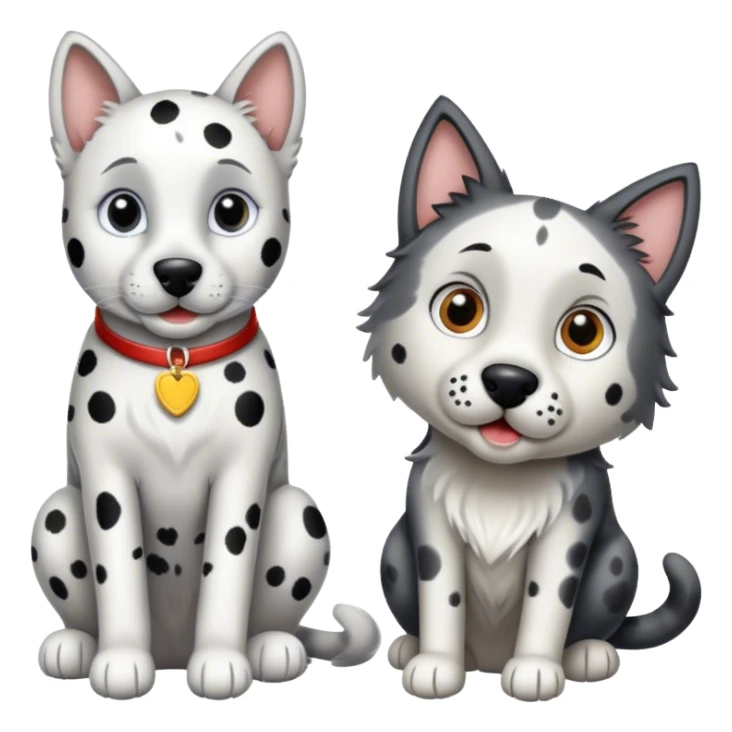 Dalmatian, gray cat and Belgium shepherd  sticker